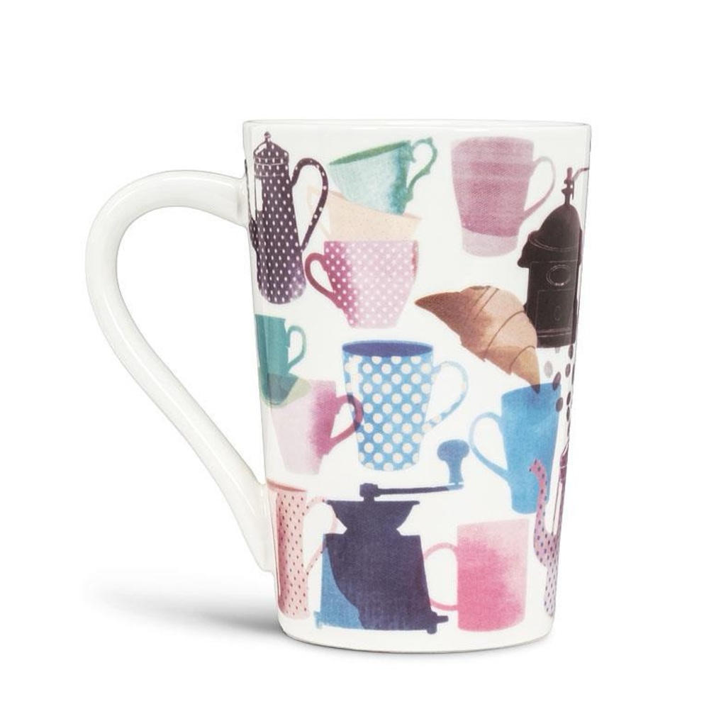 Coffeetime Tall Mug with Vintage Print - New